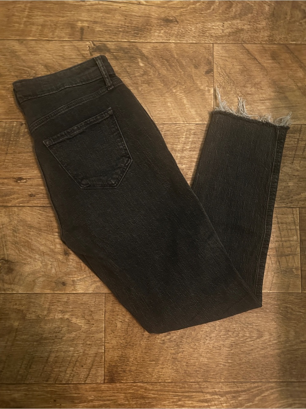 Old Navy High-Rise Vintage Slim Raw Hem Jeans Faded Black 2